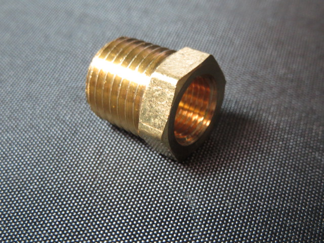 (image for) BUSHING REDUCER 3/8 MALE TO 1/8 FEMALE NPT BRASS - Click Image to Close